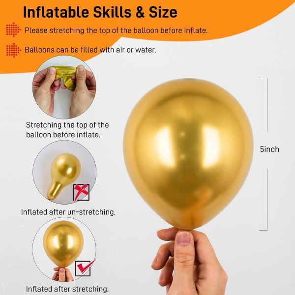 Chrome, Metallic Latex Balloons 5 inches Birthday & Party Decorations - Image 2