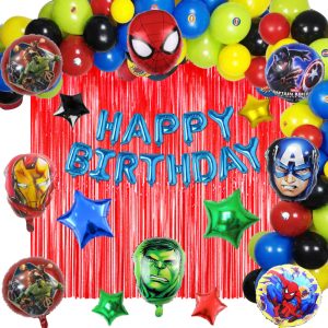 Avengers theme birthday decorations and party supplies for kids"