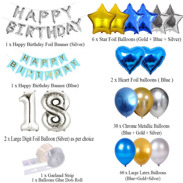 Blue-Gold-Silver Birthday Decoration Set | Magical Theme for Kids – Best-Selling 2025 in Pakistan - Image 2