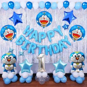 Doraemon foil balloon, perfect for a fun and colorful Doraemon-themed birthday celebration."