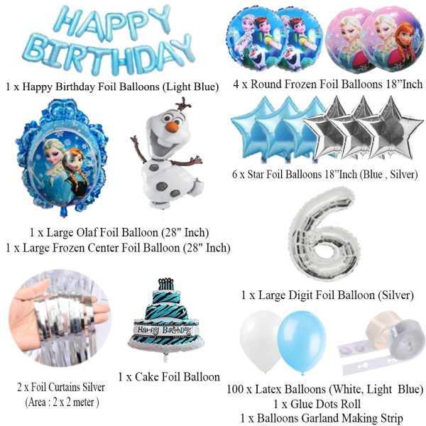 Frozen Birthday Party Decorations Ideas | Balloons, Banners & Accessories for a Magical Celebration - Image 2