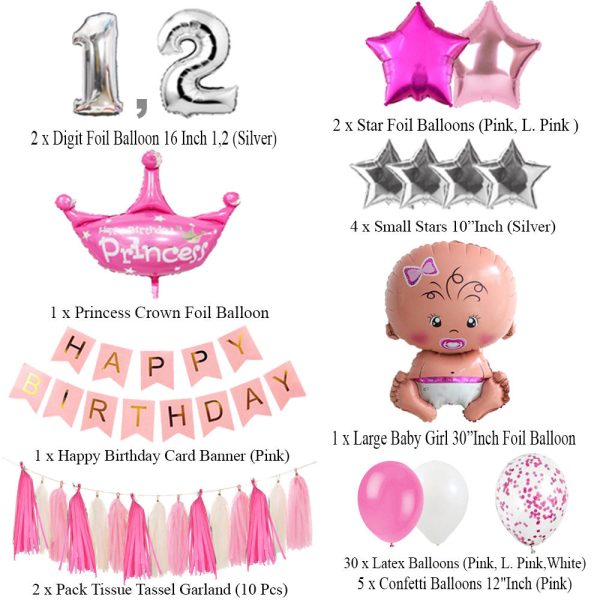 Baby Girl Half 1/2 Decoration Set | Magical Theme for Kids – Best-Selling 2025 in Pakistan - Image 2