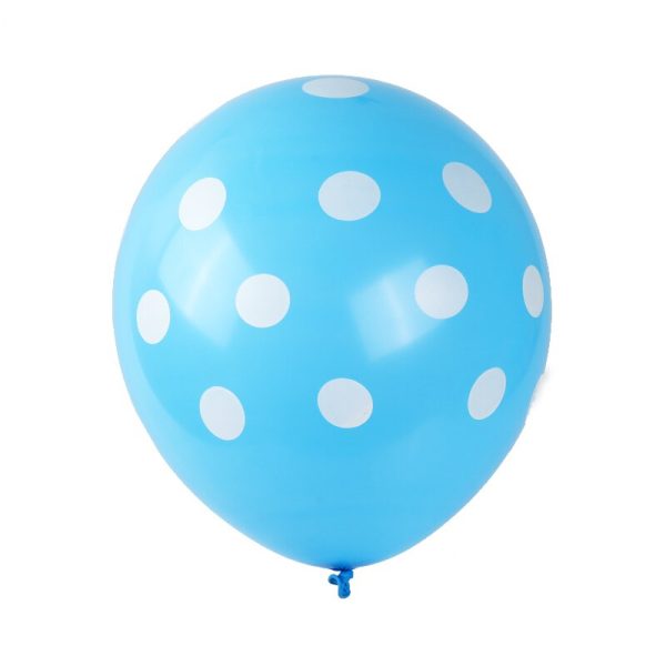 Polka Dots Printed Latex Balloons 12" Inch - Single Color 15 Pcs - Image 7