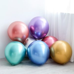 Chrome, metallic Latex Balloons 24" – Pack of 1, Ideal for Birthday Decorations and Parties