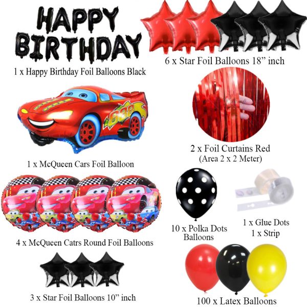 McQueen Car Birthday Party Decorations Theme | Balloons, Banners & Accessories - Image 2
