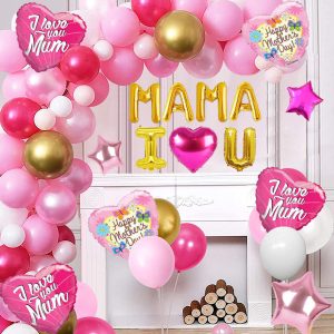 Mother's Day decoration with balloons and flowers