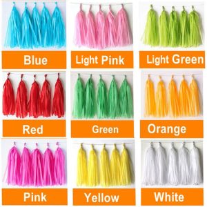 Tissue Paper Tassel Garland Single color