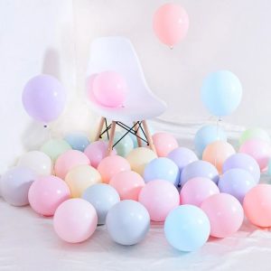 Macaron Pastel Latex Balloons – Beautiful pastel balloons perfect for birthday themes and party decorations.
