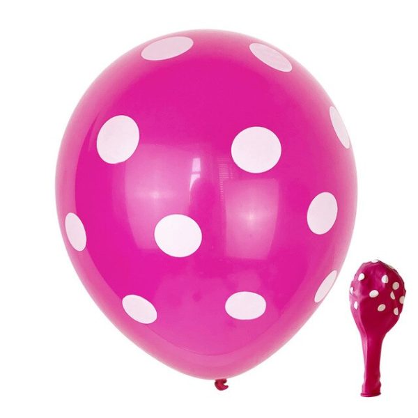 Polka Dots Printed Latex Balloons 12" Inch - Single Color 15 Pcs - Image 8