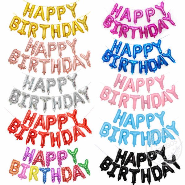 Happy Birthday Foil Letter Balloons– Stylish metallic balloons for any celebration.