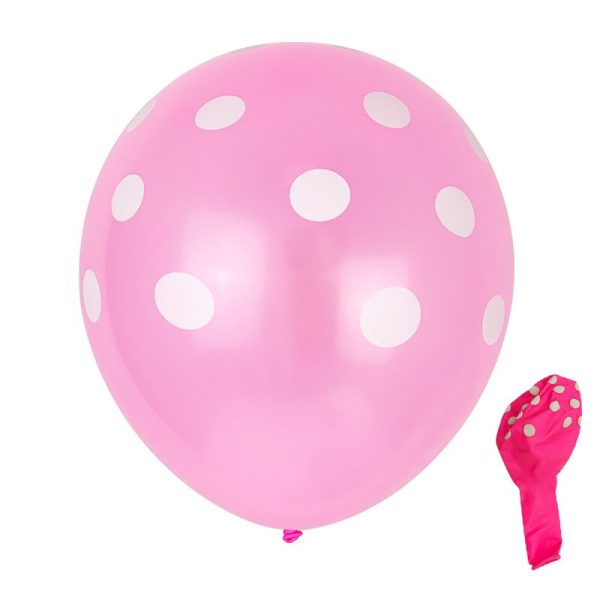 Polka Dots Printed Latex Balloons 12" Inch - Single Color 15 Pcs - Image 6