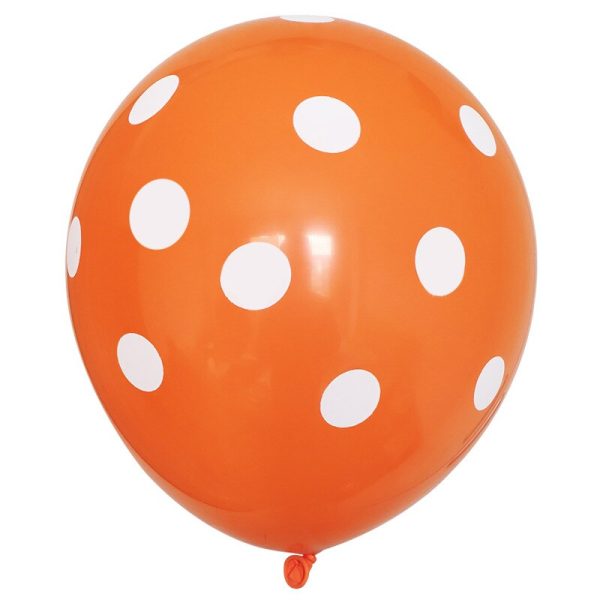 Polka Dots Printed Latex Balloons 12" Inch - Single Color 15 Pcs - Image 5