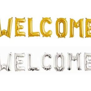 Welcome Foil Balloons Set - Gold/Silver
