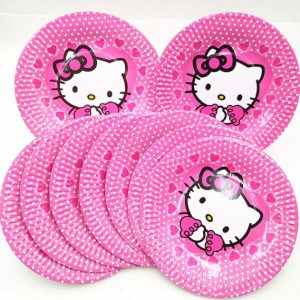 Cartoon-themed party plates featuring fun and vibrant designs, ideal for children's birthday parties and celebrations."