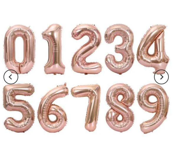 Digits Foil Balloon Gold/Silver 16"/ 32"Inch - Image 4
