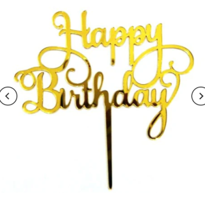 Happy Birthday Cake Topper Golden