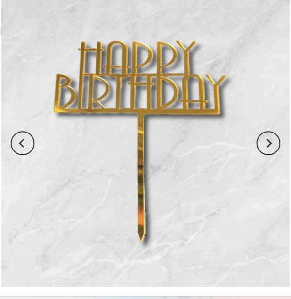 Happy Birthday Cake Topper Golden - Image 7