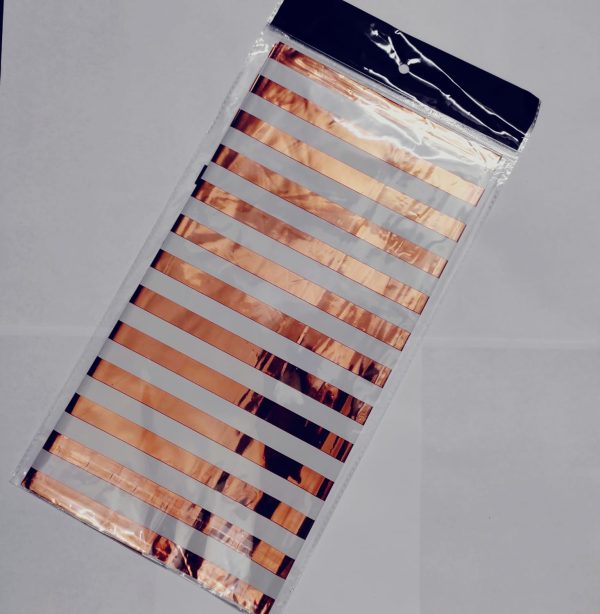 Foil Shiny Stripe Pattern Table Cover - Single Color - Image 2