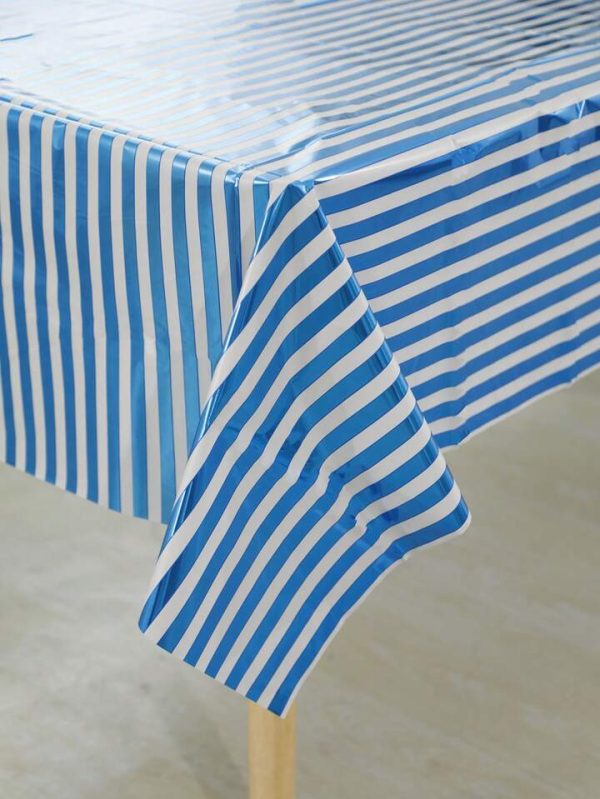 Foil Shiny Stripe Pattern Table Cover - Single Color - Image 6