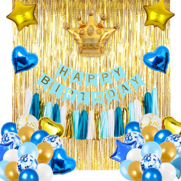 Birthday Decoration Set (Blue, White and Gold) | Magical Best-Selling 2025 in Pakistan