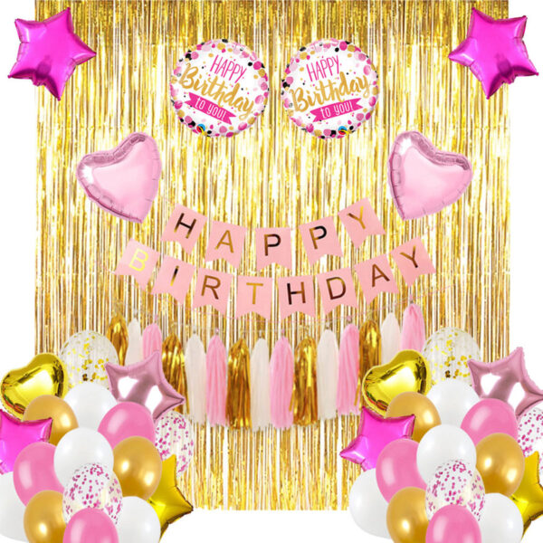 Birthday Decoration Set (Pink, White and Gold) | Magical Best-Selling 2025 in Pakistan